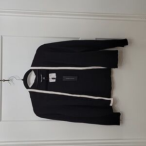 Cable and Guage, crop sweater black and white, size Large, NWT